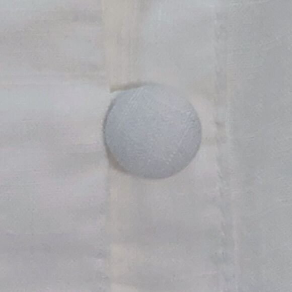 By Anthropologie Women's Large Bubble Cap Sleeve Button up Shirt White Cotton - Picture 4 of 9